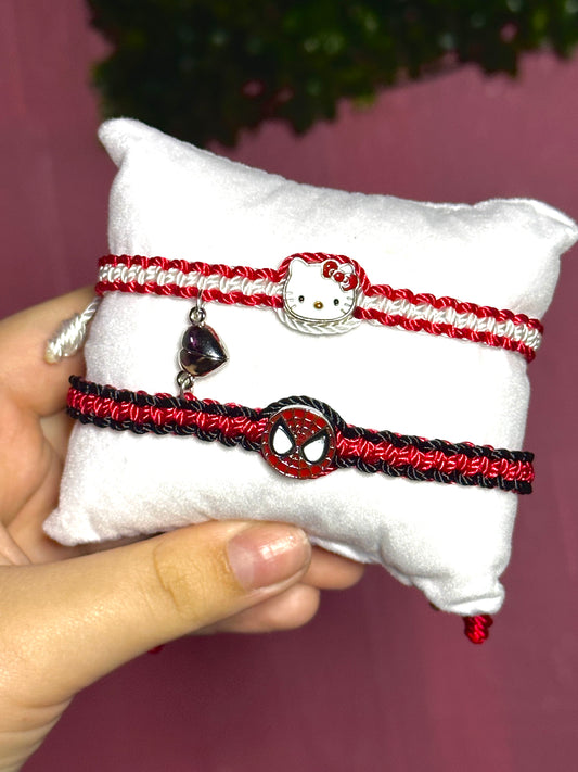 Spiderman x Hello Kitty Matching Bracelets Set
