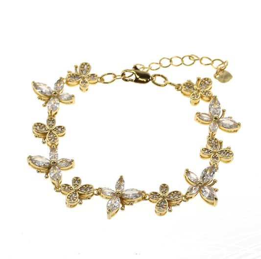 White CZ Butterfly Bracelet