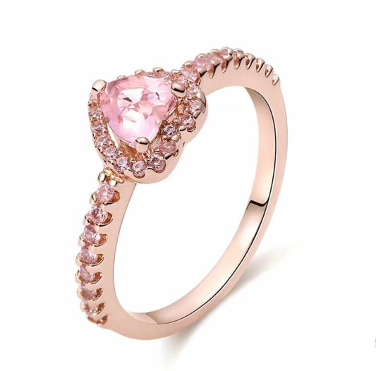 Rose Gold Elevated Heart Ring