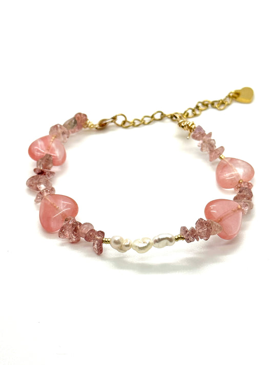 Strawberry Quartz “Pearlescent Hearts”