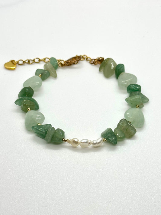 Green Aventurine “Pearlescent Hearts”