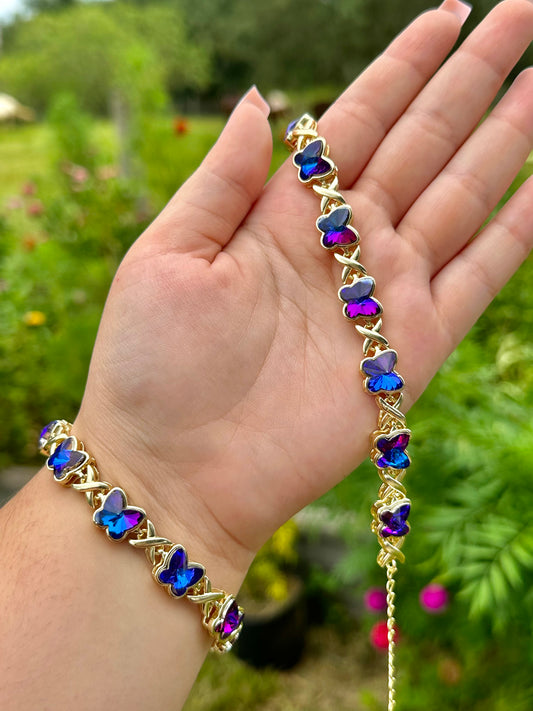 18K Purple Chunky Butterfly Bracelets