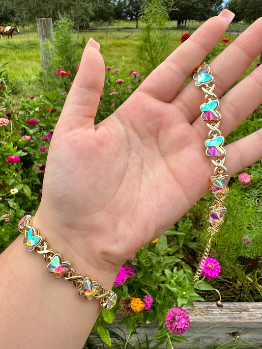 18K Holographic Chunky Butterfly Bracelet