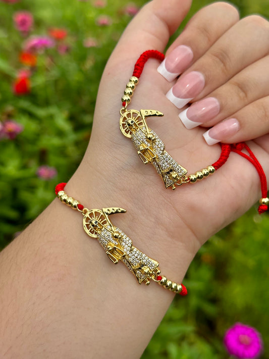 14K Zirconia Santa Muerte Bracelet