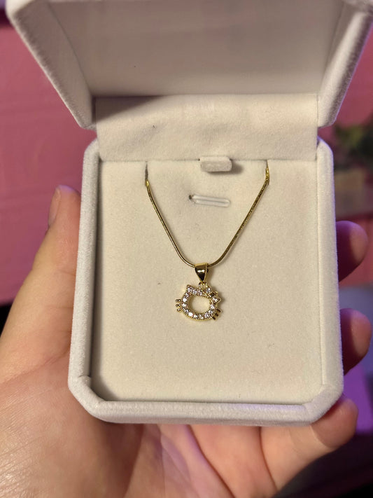 18K Small Kitty Necklace